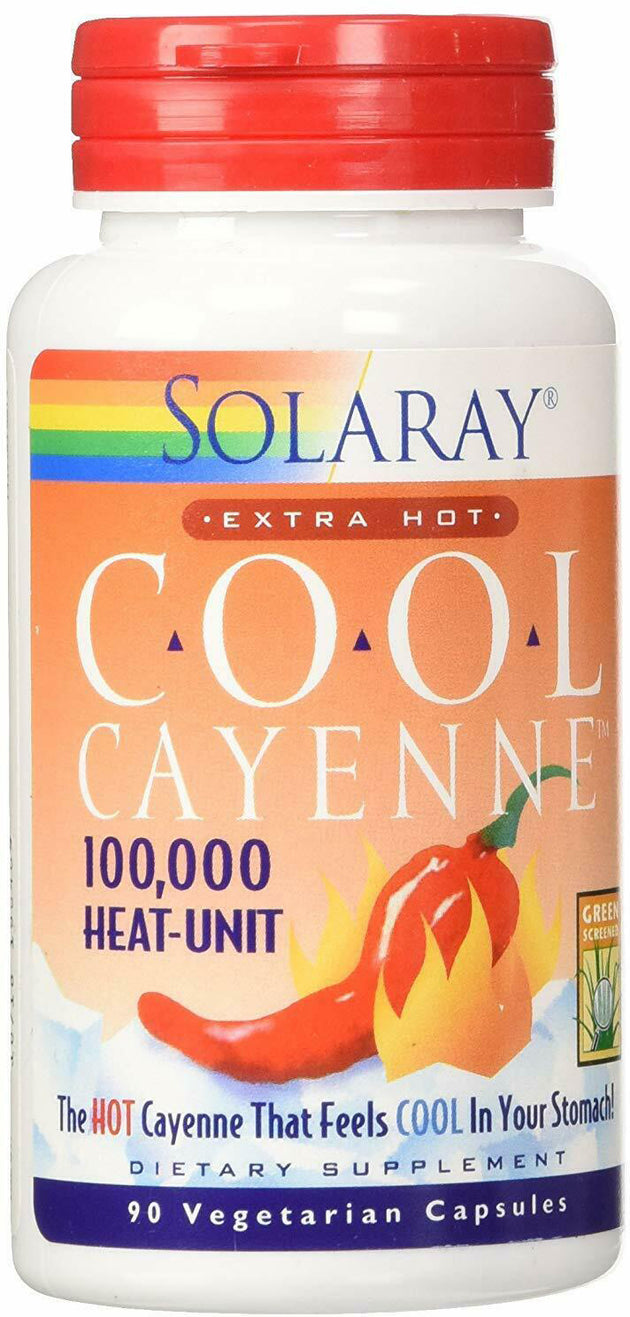 Cool Cayenne Extra Hot 600 mg, 90 Capsules , Brand_Solaray Form_Capsules Potency_600 mg Size_90 Caps