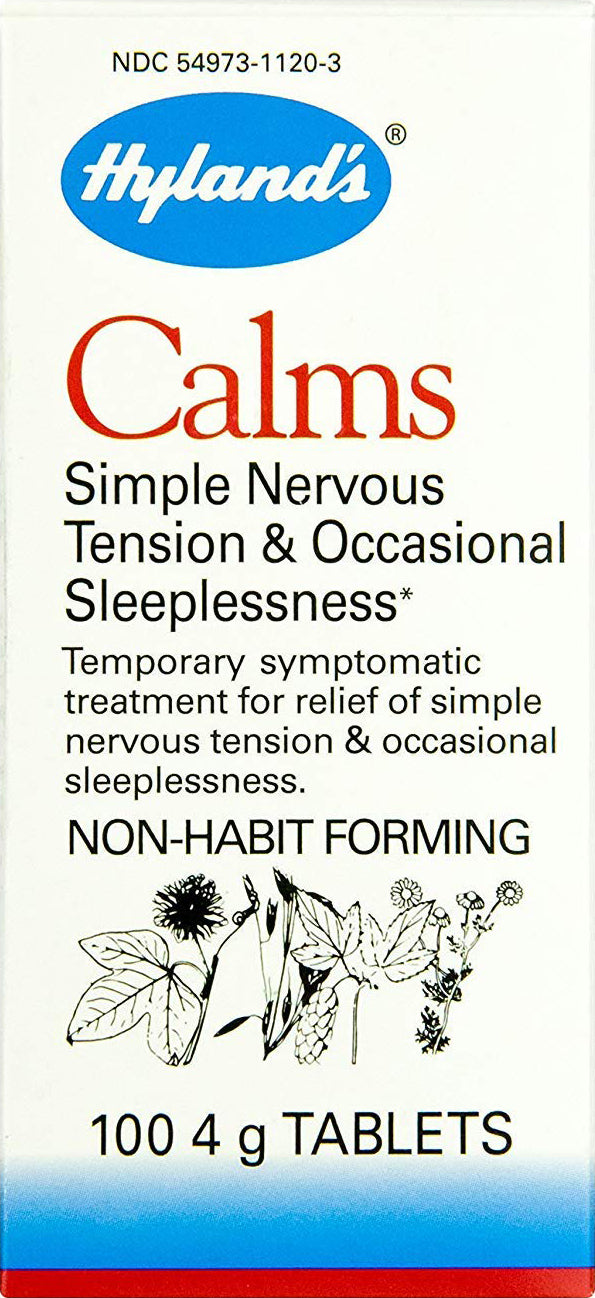 Calms Nerve Tension Sleeplessness, 4 Gr. 100 Tablts , Brand_Hyland's Homeopathic Form_Tablets Size_100 Tabs