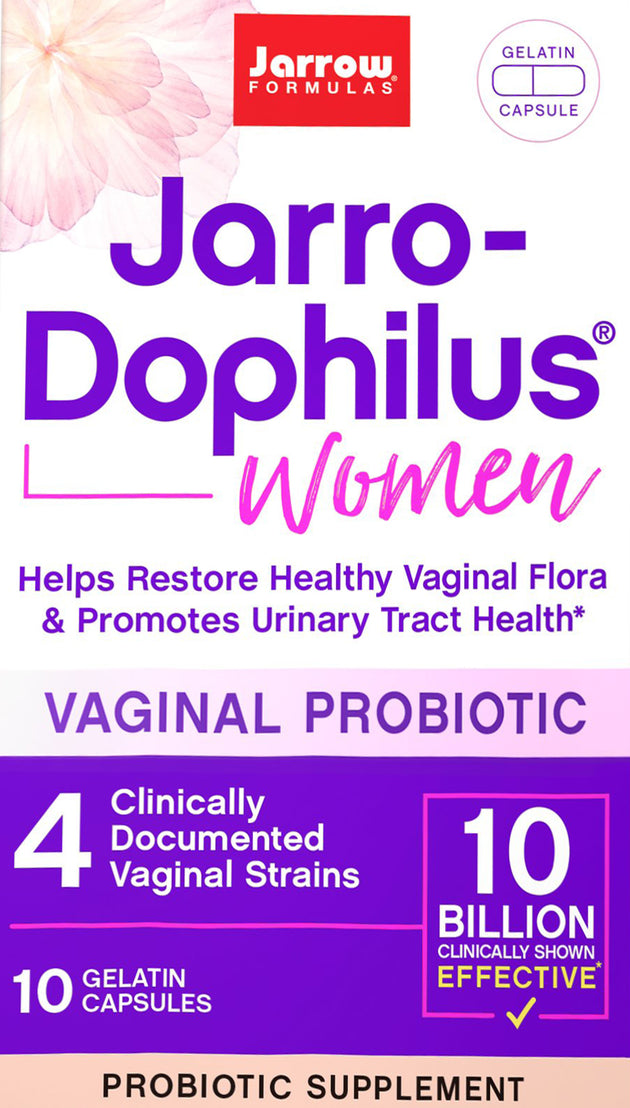 Jarro-Dophilus Women, 10 Billion CFU with 4 Strains, 10 Gelatin Caps , Brand_Jarrow Formulas Form_Gelcaps Size_10 Caps