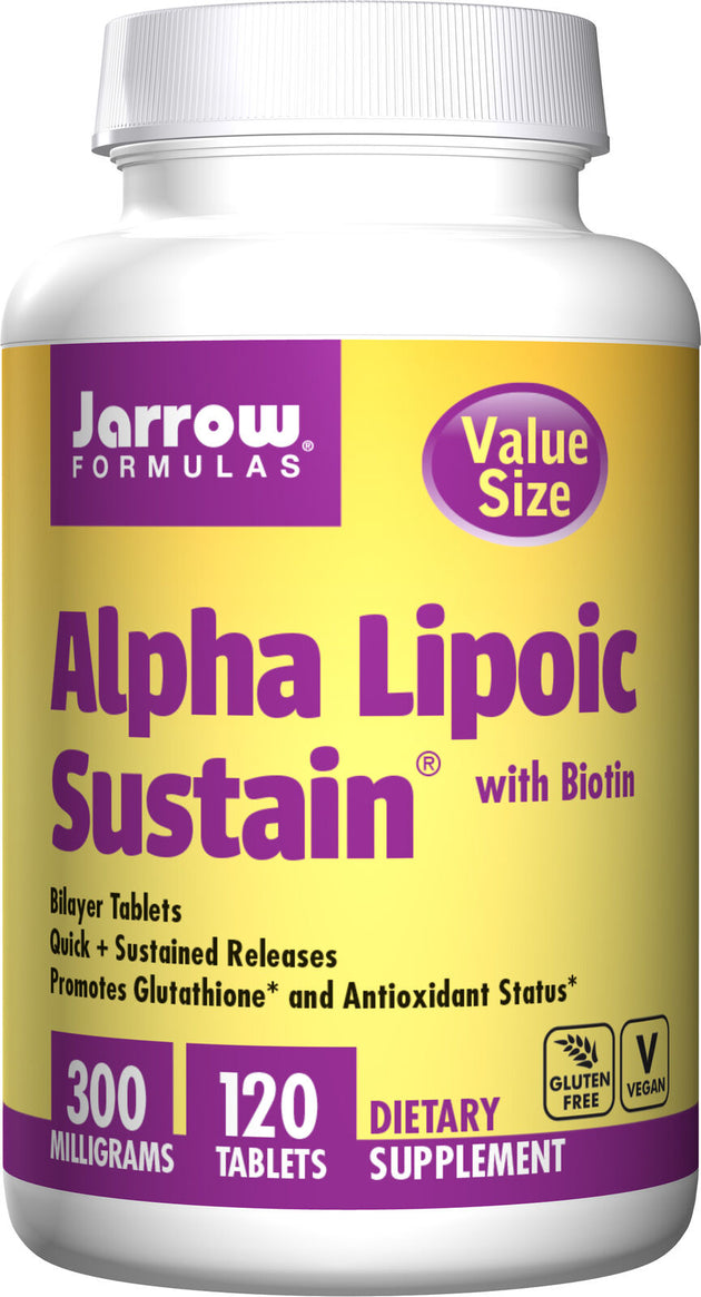 Alpha Lipoic Sustain with Biotin, 300 mg, 120 Tablets , Brand_Jarrow Formulas Form_Tablets Potency_300 mg Size_120 Tabs