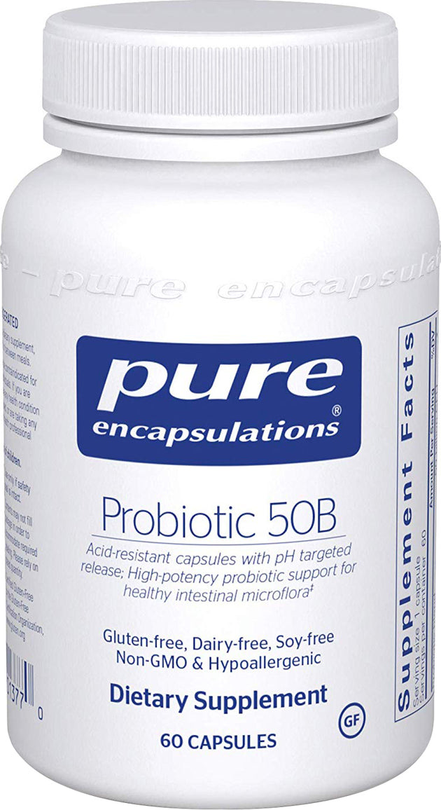Probiotic 50B, 60 Capsules , Brand_Pure Encapsulations Form_Capsules Not Emersons Size_60 Caps