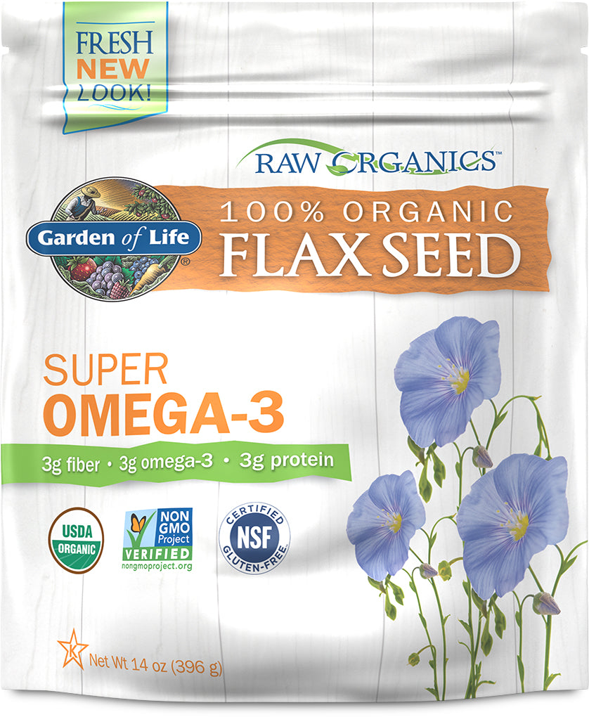 RAW Organics Golden Flaxseed, 14 oz Packet , Brand_Garden of Life Form_Powder powder Size_14 Oz