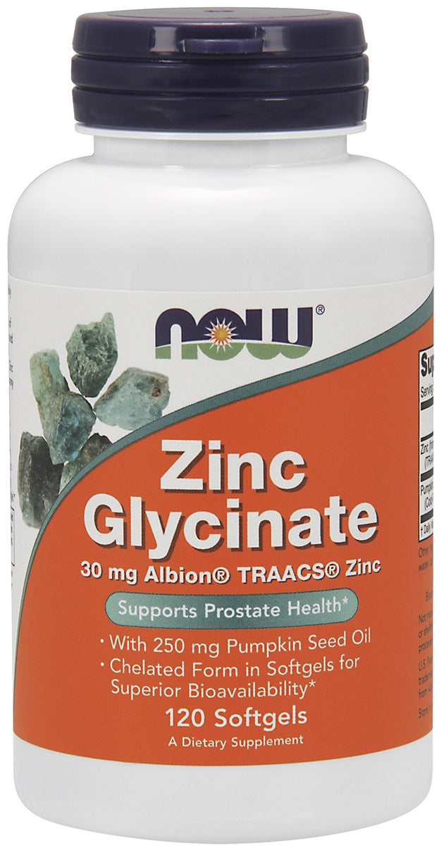 Zinc Glycinate, 120 Softgels , Brand_NOW Foods Form_Softgels Size_120 Softgels