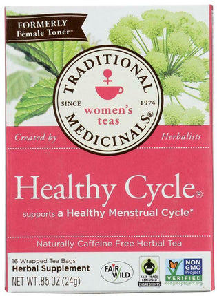 Healthy Cycle® supports a Healthy Menstrual Cycle, 1.13 Oz (32 g) - 16 Tea Bags , Brand_Traditional Medicinals Teas Form_Tea Bags Size_16 Count
