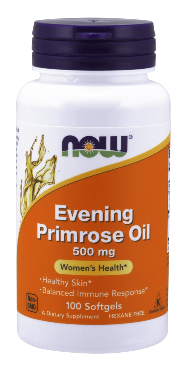 Evening Primrose Oil 500 mg, 100 Softgels , Brand_NOW Foods Form_Softgels Potency_500 mg Size_100 Softgels