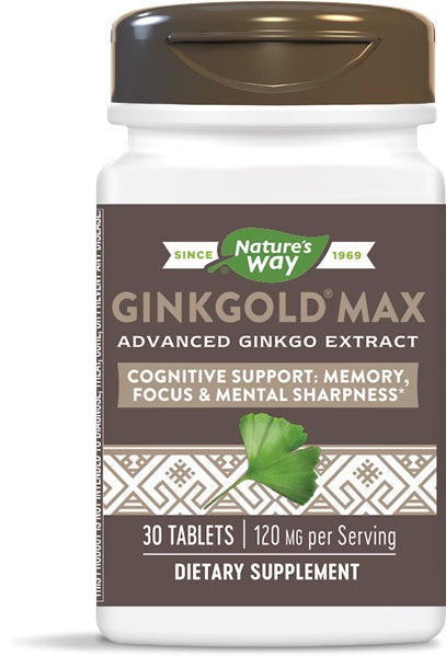 Ginkgold Max 120 mg, 30 Tablets , Brand_Nature's Way Form_Tablets Potency_120 mg Size_30 Tabs