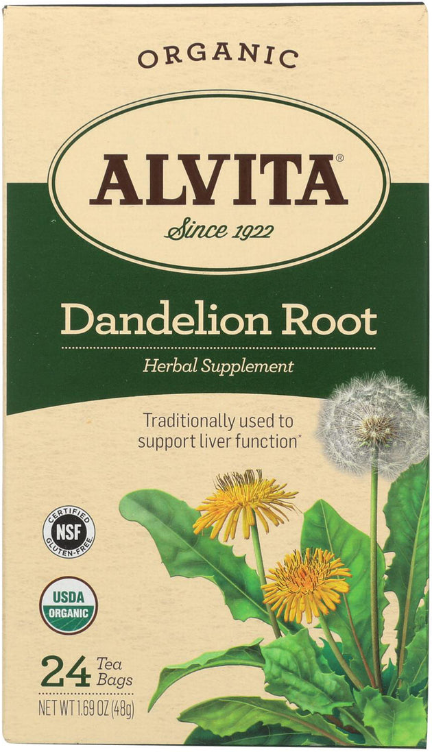 Organic Dandelion Root, 24 Tea Bags , Brand_Alvita Form_Tea Bags Size_24 Count