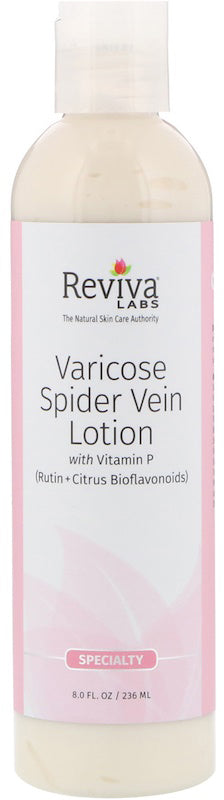 Varicose Spider Vein Lotion with Vitamin P (Rutin + Citrus Bioflavonoids), 8 Fl Oz (236 mL) Liquid , Brand_Reviva Form_Liquid Size_8 Fl Oz