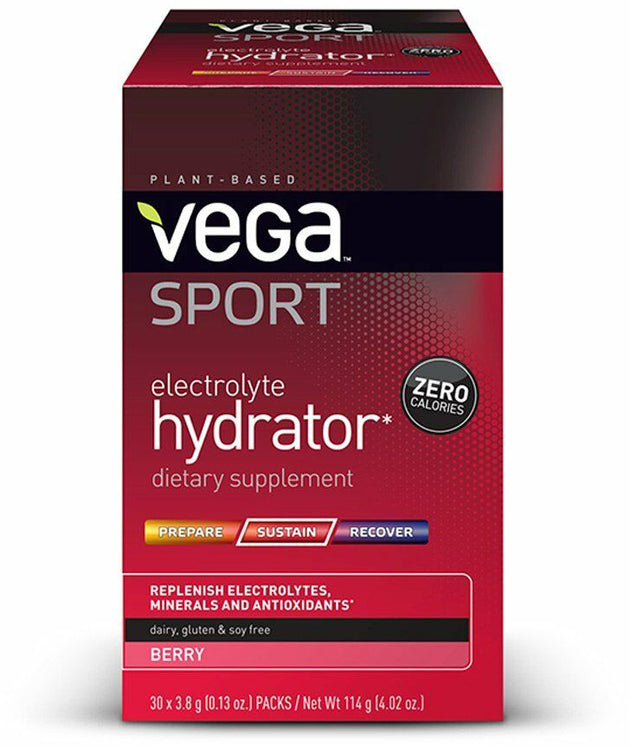 Vega Sport® Electrolyte Hydrator, Berry Flavor, 0.13 oz, 30 Count , Brand_Vega Flavor_Berry Form_Powder Size_0.13 Oz