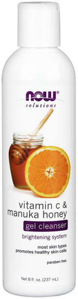 Vitamin C & Manuka Honey Gel Cleanser, 8 Fl Oz , Brand_NOW Foods Form_Gel Size_8 Fl Oz