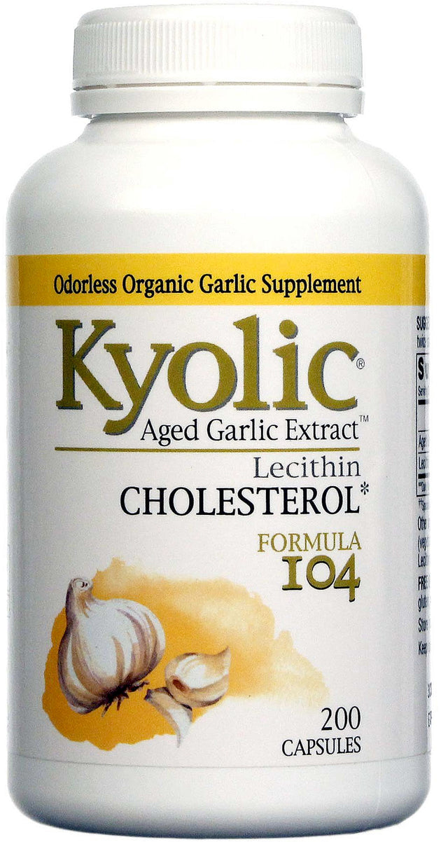 Aged Garlic Extract™ Cholesterol Formula 104, 200 Capsules , Brand_Kyolic Form_Capsules Size_200 Caps