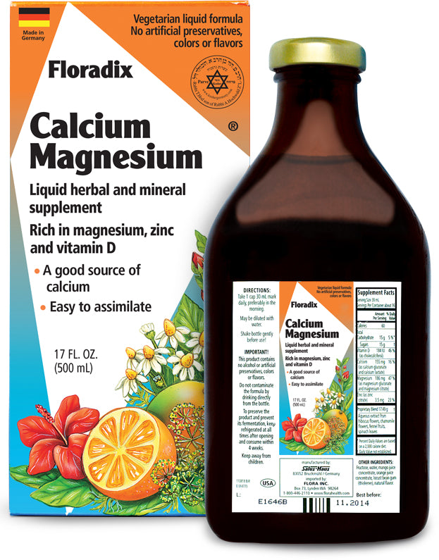Calcium-Magnesium Liquid, 17 fl oz , Brand_Flora Form_Liquid Size_17 Fl Oz