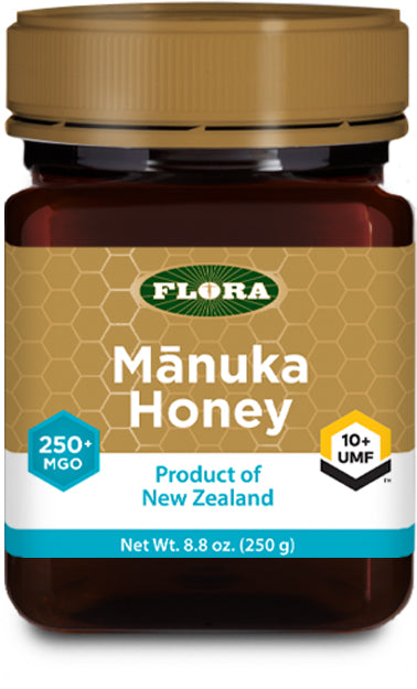 Manuka Honey MGO 250+ 10+ UMF, 8.75 Oz Honey , Brand_Flora Form_Honey Potency_MGO 250+ Size_8.75 Oz
