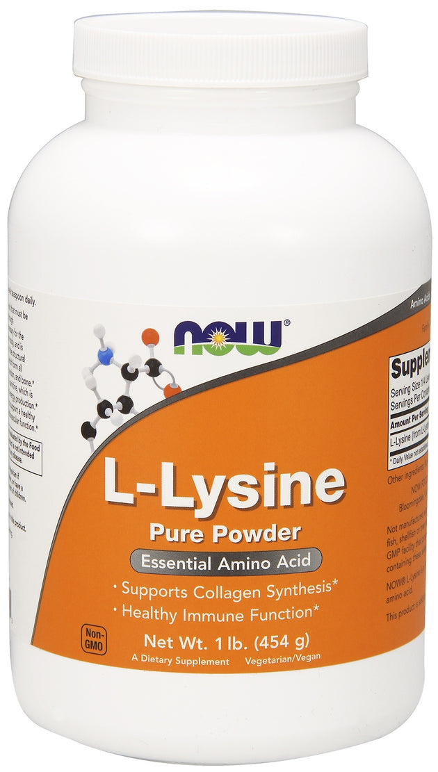 L-Lysine Powder, 1 lb. , Brand_NOW Foods Form_Powder Size_1 Lbs