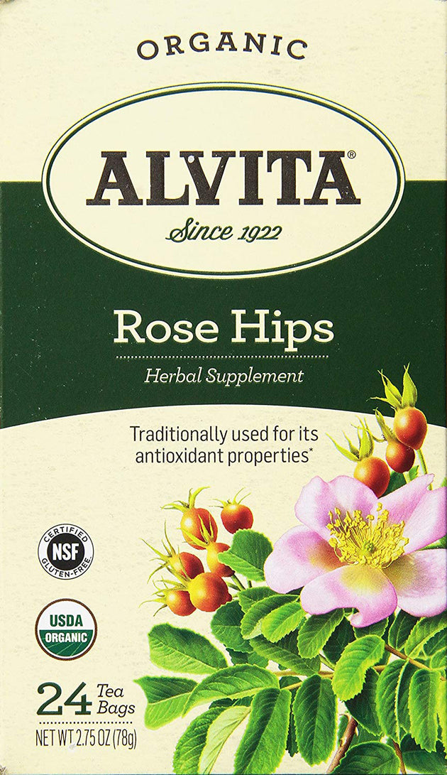 Organic Rose Hips, 24 Tea Bags , Brand_Alvita Form_Tea Bags Size_24 Count
