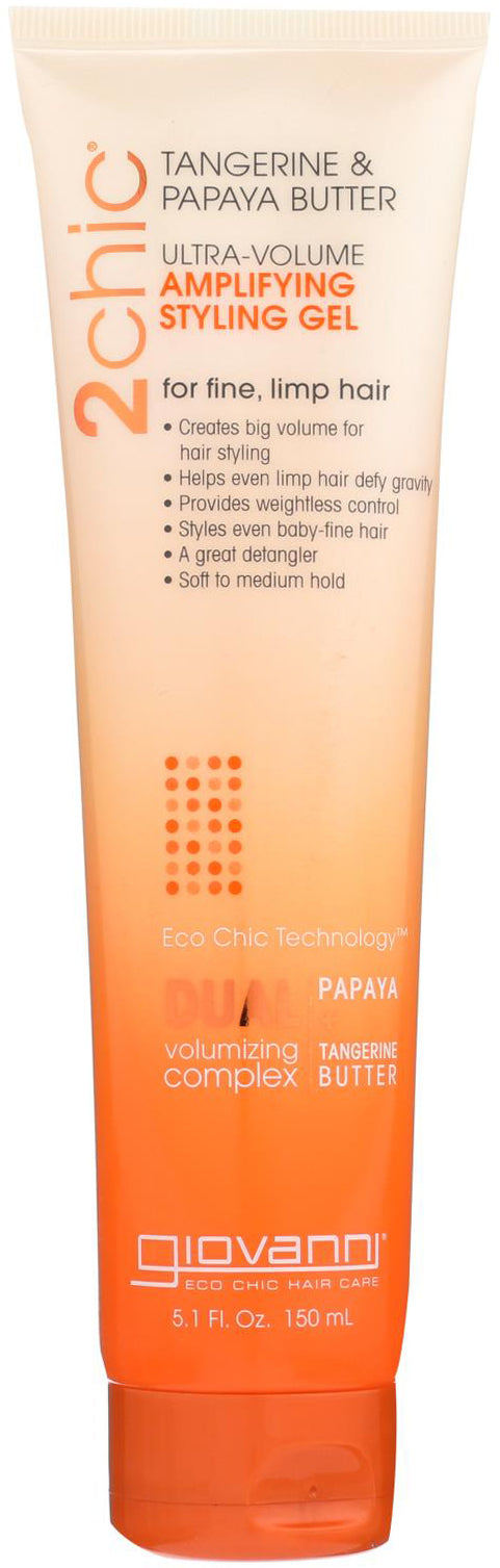 2chic® Tangerine & Papaya Butter Ultra-Volume Foam Styling Gel, 5.1 Fl Oz (150 mL) Gel , Brand_Giovanni Form_Gel Size_5.1 Fl Oz