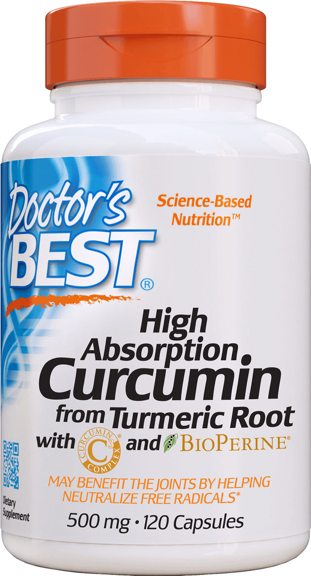 Curcumin C3 Complex with Bioperine 500 mg, 120 Capsules , Brand_Doctor's Best Form_Capsules Potency_500 mg Size_120 Caps