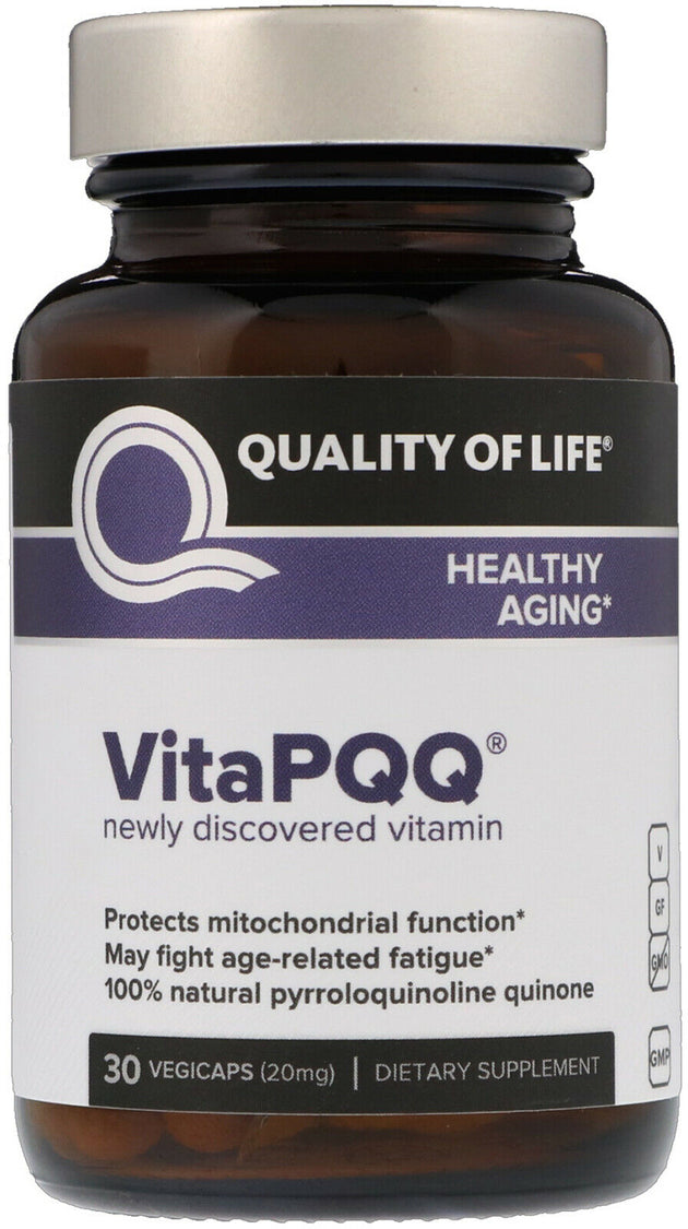 VitaPQQ® Newly Discovered Vitamin, 20 mg, 30 Vegetarian Capsules , Brand_Quality of Life Form_Vegetarian Capsules Potency_20 mg Size_30 Caps