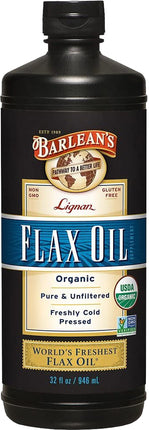 Organic Cold Pressed Lignan High Flax Oil, 32 Fl Oz (946 mL) Oil