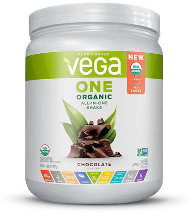 Vega One® Organic All-In-One Shake, Chocolate Flavor, 16 oz (461 g) , Brand_Vega Flavor_Chocolate Form_Powder Size_16 Oz