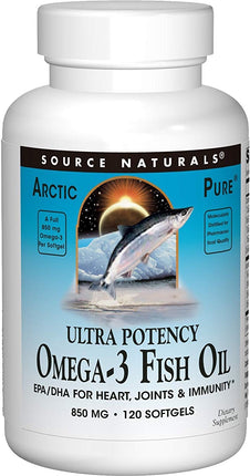 ArcticPure® Ultra Potency Omega-3 Fish Oil 850 mg, 120 Softgels , Brand_Source Naturals Form_Softgels Potency_850 mg Size_120 Softgels