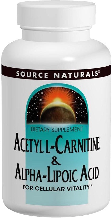 Acetyl L-Carnitine and Alpha-Lipoic Acid 650 mg, 30 Tablets , Brand_Source Naturals Form_Tablets Potency_650 mg Size_30 Tabs