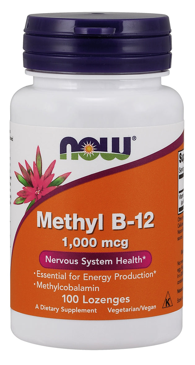 Methyl B-12 1,000 mcg, 100 Lozenges , Brand_NOW Foods Form_Lozenges Potency_1000 mcg Size_100 Lozenges