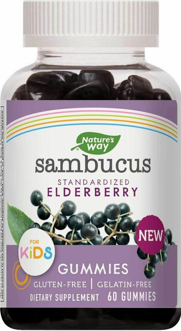 Sambucus Standardized Elderberry Gummies for Kids, 60 Gumies , Brand_Nature's Way Form_Gummies Size_60 Gummies