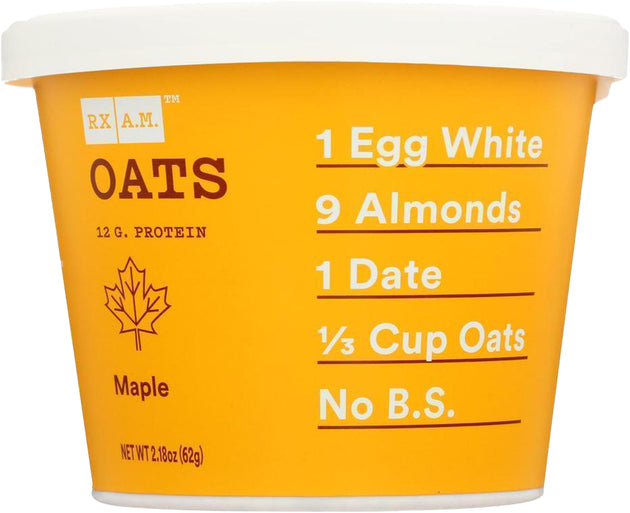 RX A.M. Oats, 12 g of Protein, Maple Flavor, 2.18 Oz (62 g) Cereal , Brand_RXBar Flavor_Maple Form_Cereal Potency_12 g Size_2.18 Oz