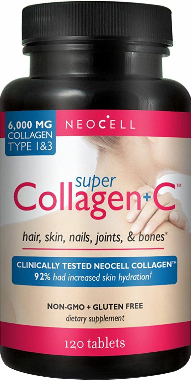 Super Collagen + C, 6000 mg Collagen Type 1 & 3, 120 Tablets , Brand_Neocell Form_Tablets Potency_6000 mg Size_120 Tabs