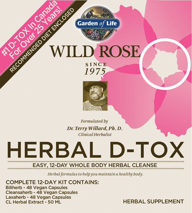 Wild Rose Herbal D-Tox 12-Day Cleanse, 12 Day Program , Brand_Garden of Life Form_Kit Size_1 Count