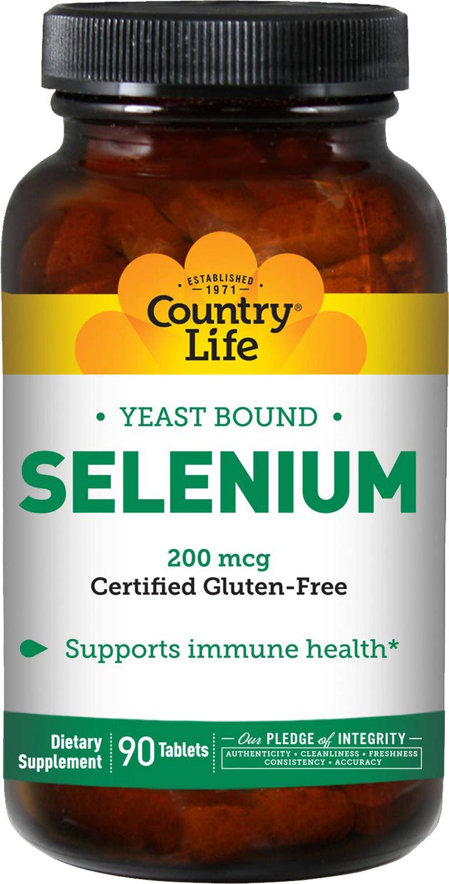 Selenium 200 mcg, 90 Tablets , Brand_Country Life Form_Tablets Potency_200 mcg Size_90 Tabs