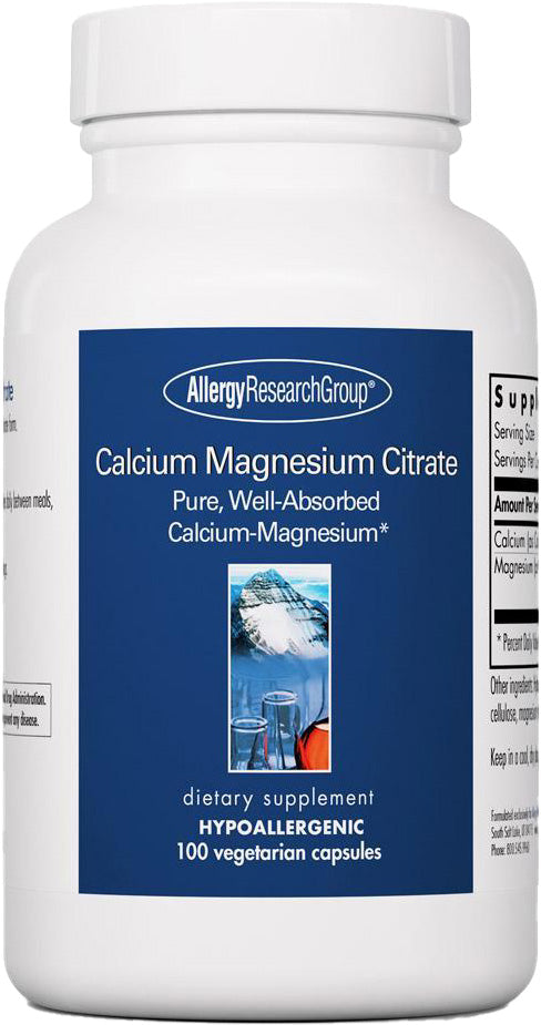 Calcium Magnesium Citrate, 100 Vegetarian Capsules , Brand_Allergy Research Group