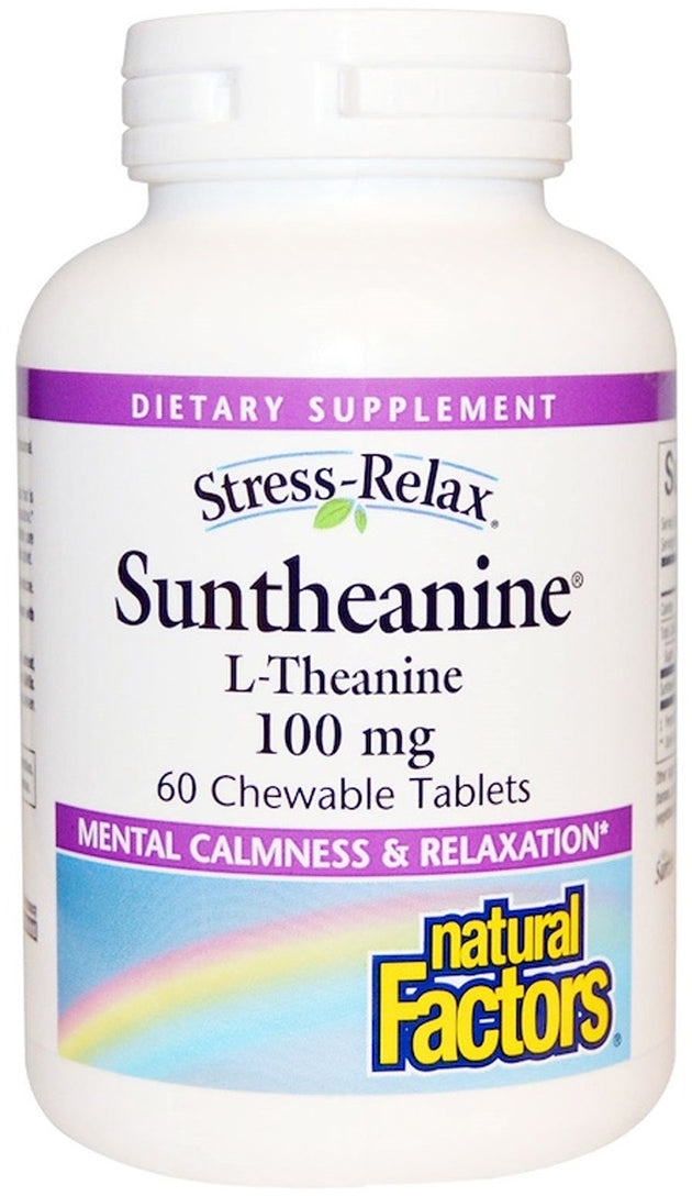 Stress-Relax Suntheanine L-Theanine, 100 mg, 60 Chewable Tablets , 20% Off - Everyday [On]