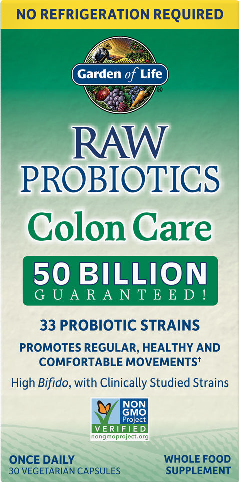 Raw Probiotics Colon Care, 50 Billion CFU, 30 Vegetarian Capsules , 20% Off - Everyday [On] caps