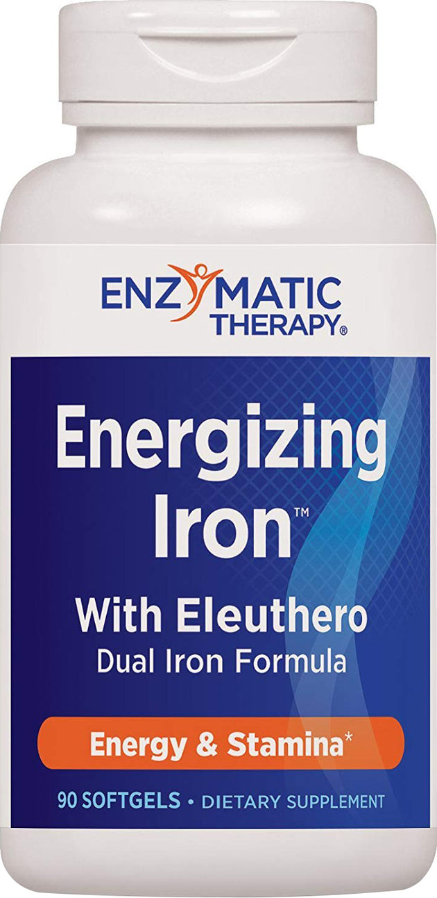 Energizing Iron with Eleuthero, 90 Softgels , Brand_Enzymatic Therapy Form_Softgels Size_90 Softgels