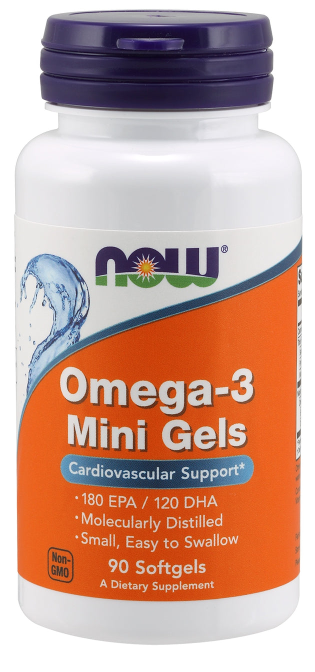 Omega-3 Mini Gels, 90 Softgels , Brand_NOW Foods Form_Softgels Size_90 Softgels
