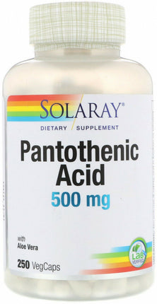 Pantothenic Acid 500 mg, 250 Capsules
