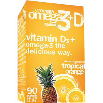 Omega-3 with Vitamin D, Tropical Orange Flavor, 90 (2.5 g) Packets , 20% Off - Everyday [On] Monthly Sale