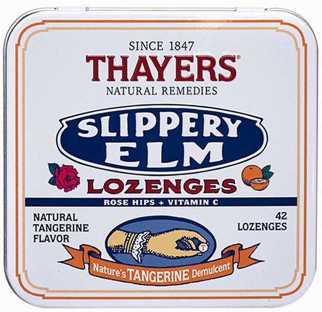 Slippery Elm Lozenges with Rose Hips and Vitamin C, Tangerine Flavor, 42 lozenges , 20% Off - Everyday [On] This is a Vitamin C Product