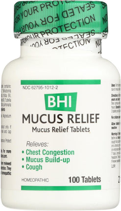 Mucus Relief - Mucus Relief Tablets, 100 Tablets , Brand_Bhi Flavor_Unflavored Form_Tablets Size_100 Count