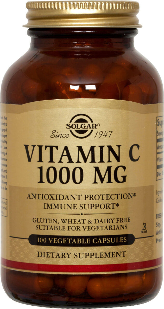 Vitamin C, 1000 mg, 100 Vegetable Capsules , Brand_Solgar Potency_1000 mg Size_100 Caps