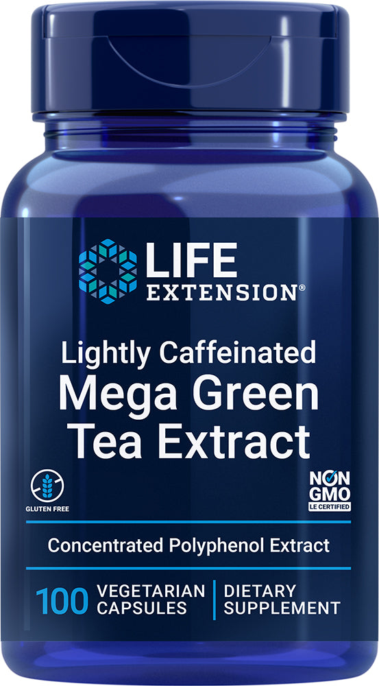 Lightly Caffeinated Mega Green Tea Extract, 100 Vegetarian Capsules ,