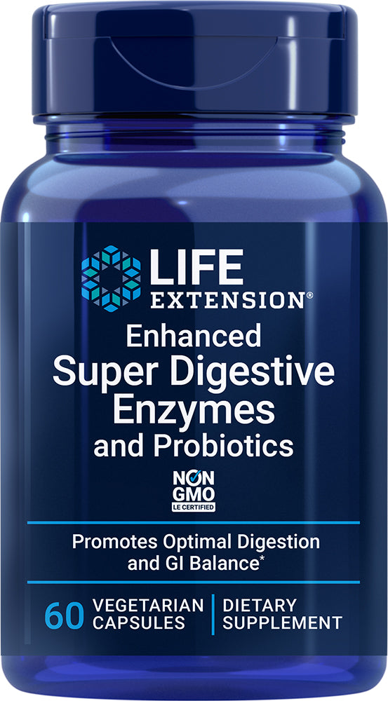Enhanced Super Digestive Enzymes and Probiotics, 60 Vegetarian Capsules ,
