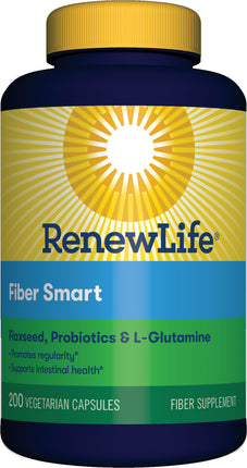 Fiber Smart Flaxseed Probiotics & L-GLutamine, 200 Vegetarian Capsules , Brand_Renew Life Form_Vegetarian Capsules Size_200 Caps