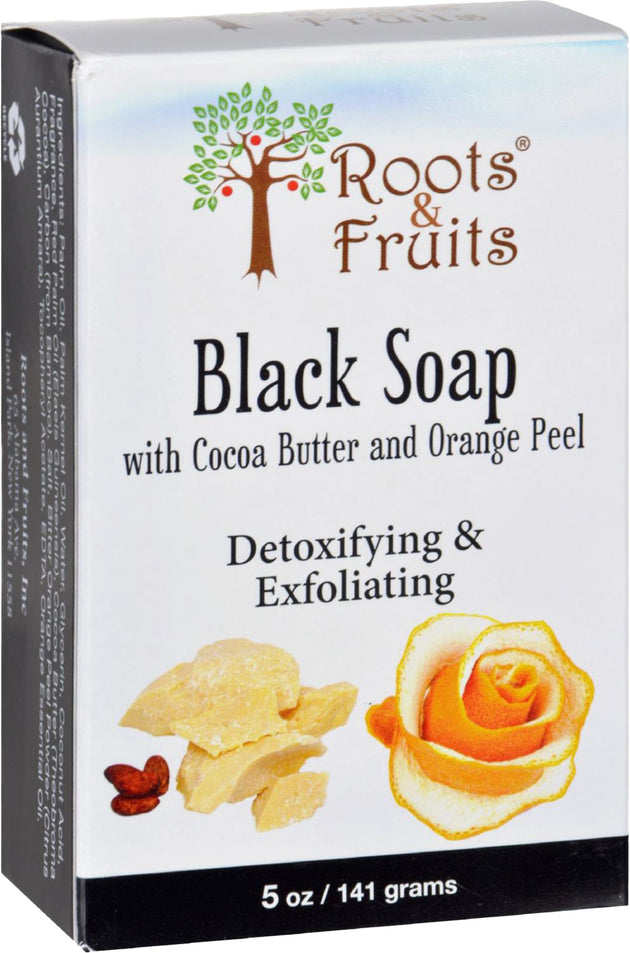 Black Soap with Cocoa Butter and Orange Peel, 5 Oz (141 g) Soap Bar , 20% Off - Everyday [On]