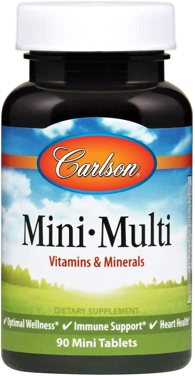 Mini-Multi Vitamins & Minerals, 90 Mini Tablets , Brand_Carlson Labs Form_Mini Tablets Size_90 Tabs