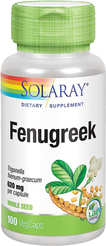 Fenugreek Seeds 620 mg, 100 Capsules , Brand_Solaray Form_Capsules Potency_620 mg Size_100 Caps