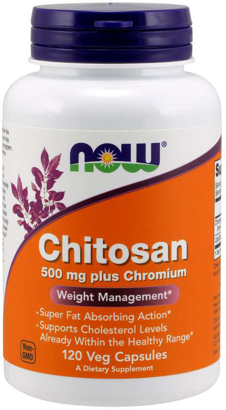 Chitosan 500 mg plus Chromium, 120 Veg Capsules , Brand_NOW Foods Form_Veg Capsules Potency_500 mg Size_120 Caps