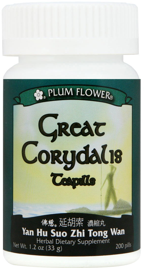 Great Corydalis - Yan Hu Suo Zhi Tong Wan - Teapills, 200 Capsules , Brand_Plum Flower Form_Capsules Size_200 Caps